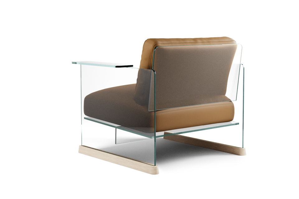 Clara Glass Armchair, Super Clear